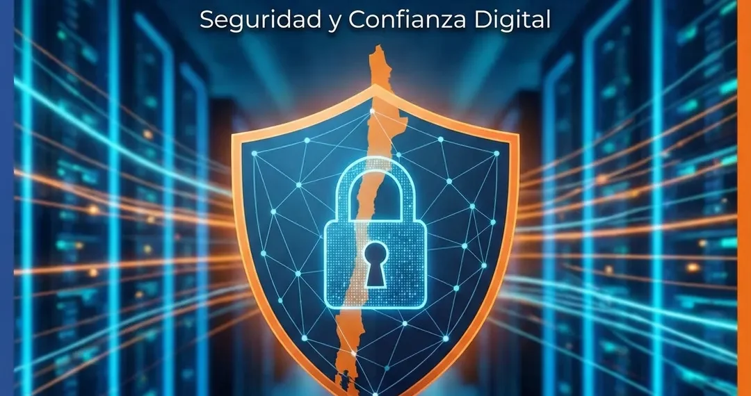 Escudo con un candado y dice protege tu empresa en chile