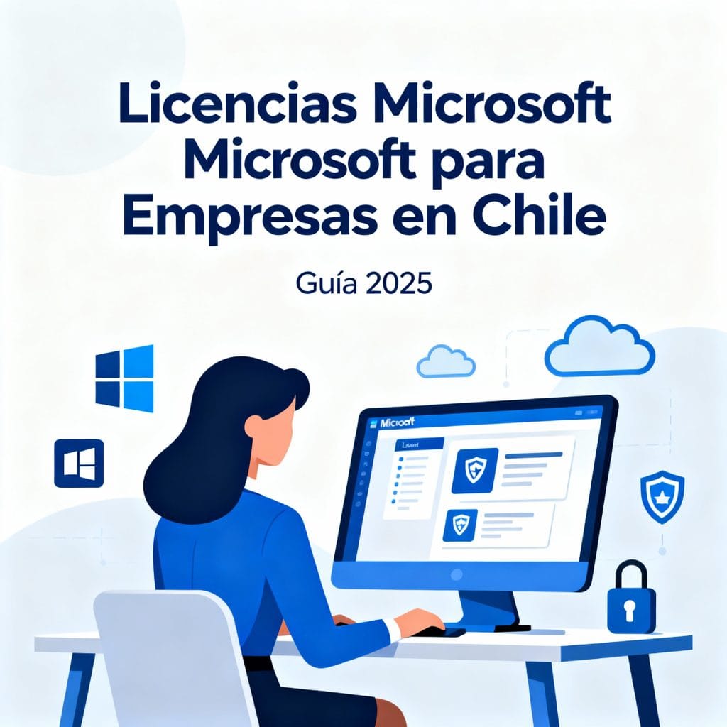 mujer sentada viendo donde comprar licencias en Microsoft en Chile