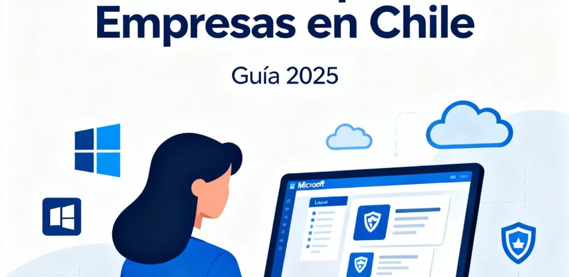 mujer sentada viendo donde comprar licencias en Microsoft en Chile
